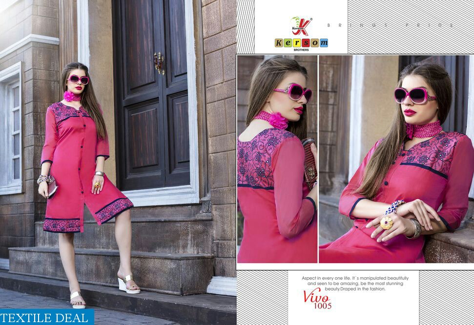 kersom vivo Wholesale kora Silk Ready made kurtis